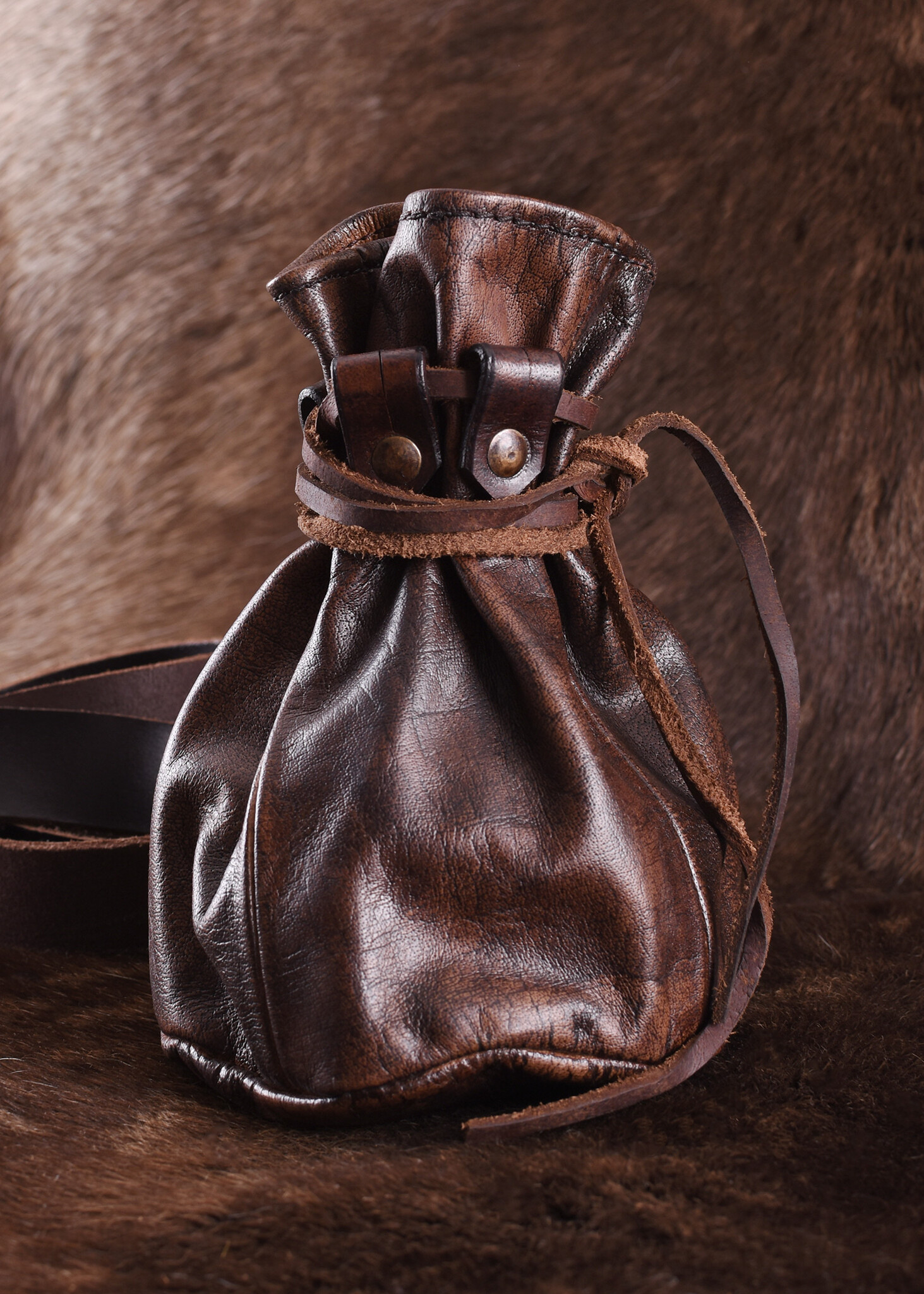 Large leather pouch bag sale