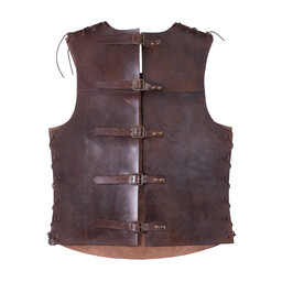 Leather torso armour with cross, brown - Celtic Webmerchant