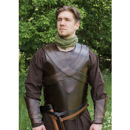 Leather torso armour with cross, brown - Celtic Webmerchant