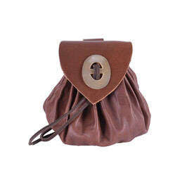 Medieval money pouch Chester, red brown - Celtic Webmerchant