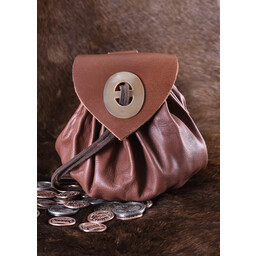 Medieval money pouch Chester, red brown - Celtic Webmerchant