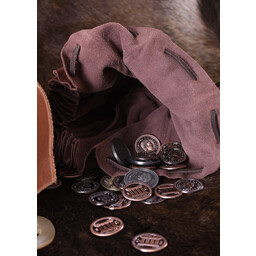 Medieval money pouch Chester, red brown - Celtic Webmerchant