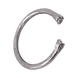 torcs romane con teste di leone, coppia, colore silver - Celtic Webmerchant