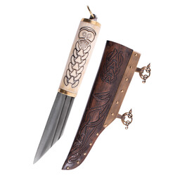 Seax vikingo nórdico pequeño con empuñadura de hueso decorada - Celtic Webmerchant