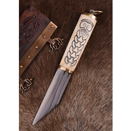 Seax vikingo nórdico pequeño con empuñadura de hueso decorada - Celtic Webmerchant