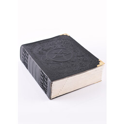 Livre noir en cuir avec Pentagram, env. 23 x 18 cm - Celtic Webmerchant