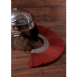 Romeinse helmkam, rood, metalen onderkant - Celtic Webmerchant