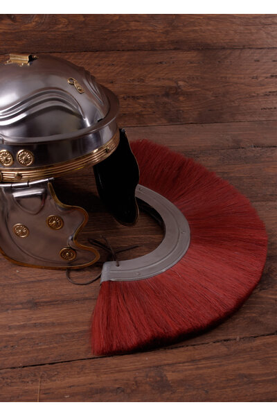 Celmetto romano cresta, base rossa, metallo - Celtic Webmerchant