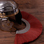 Romeinse helmkam, rood, metalen onderkant - Celtic Webmerchant