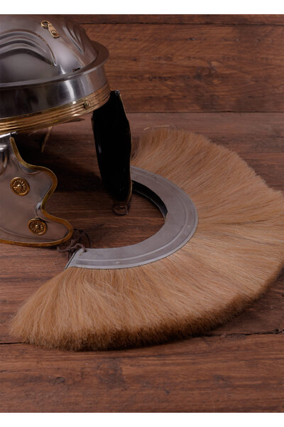 Roman helmet crest, white, metal base - Celtic Webmerchant