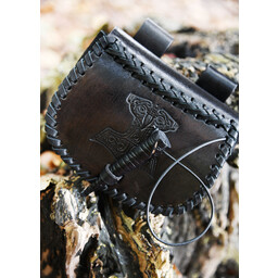 Borsa martello di Thor in pelle, nera - Celtic Webmerchant