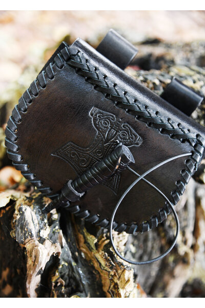 Sac marteau en cuir Thor, noir - Celtic Webmerchant