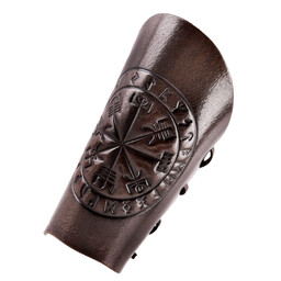 Leather vambrace with Vegvisir - Celtic Webmerchant