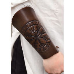 Leather vambrace with Vegvisir - Celtic Webmerchant