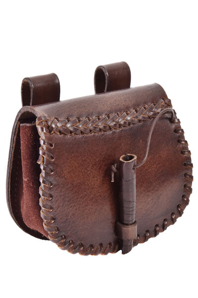 Mittelalterliche Ledertasche, braun - Celtic Webmerchant