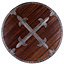 Wooden round shield with cross - Celtic Webmerchant