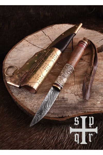 Vikingmes Odin's raven, damascusstaal - Celtic Webmerchant