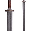 Vendel sværd Uppsala 7.-8. århundrede, fortinnet fæstet, DAMAST - Celtic Webmerchant