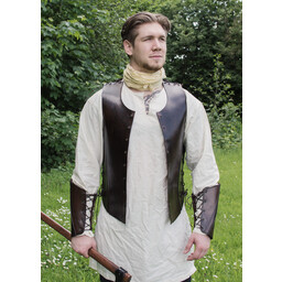 Læder torso rustning med snørebånd, brun - Celtic Webmerchant