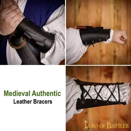 Leather bracer with knife holder, brown - Celtic Webmerchant