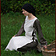 Medeltida klänning Agnes vita olivgrön - Celtic Webmerchant