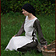 Mittelalterliches Kleid Agnes weiß-olivgrün - Celtic Webmerchant