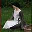 Vestido medieval Agnes blanco-verde oliva. - Celtic Webmerchant