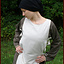 Vestido medieval Agnes blanco-verde oliva. - Celtic Webmerchant