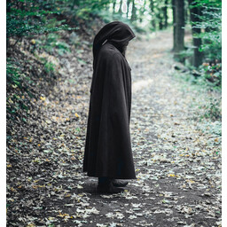 Medieval cloak with hood, black - Celtic Webmerchant