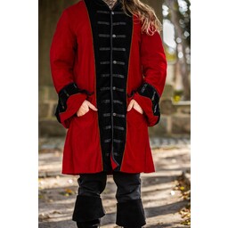 Abrigo pirata terciopelo, negro-rojo - Celtic Webmerchant