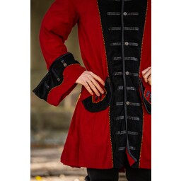 Abrigo pirata terciopelo, negro-rojo - Celtic Webmerchant