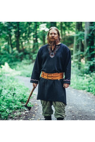 Viking tunic wolf Fenrir, black - Celtic Webmerchant