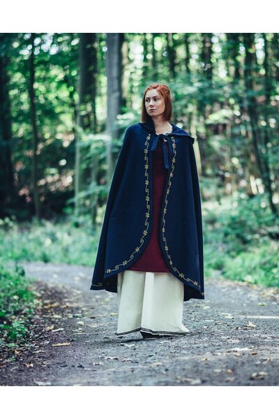 Wollmantel Ceridwen, blau - Celtic Webmerchant