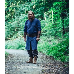 Długa tunika wikingów Hvitserk, niebieska - Celtic Webmerchant