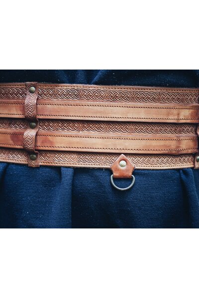 ceinture celtique Ruari, brun clair - Celtic Webmerchant