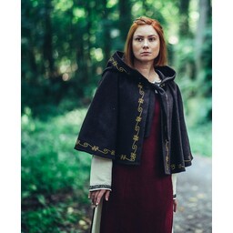 Wool chaperon Runa, black - Celtic Webmerchant