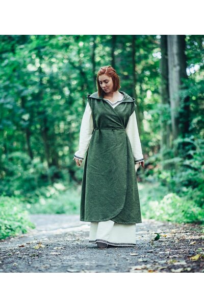 Vestido cruzado Thyra, verde - Celtic Webmerchant
