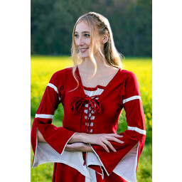 Kleid Eleanora rot-weiß - Celtic Webmerchant