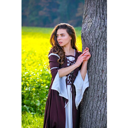 Kleid Eleanora braun-weiß - Celtic Webmerchant