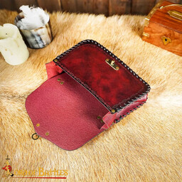 Sorcerer leather bag, red - Celtic Webmerchant