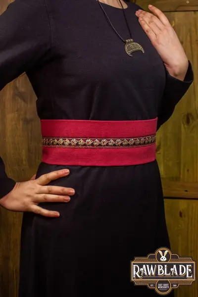 Jeanne fabric belt - Red / red roses - Celtic Webmerchant