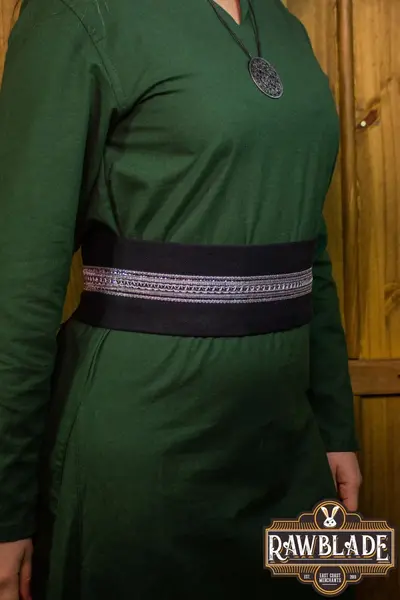 Pasek materiałowy Jeanne - Czarny/srebrny - Celtic Webmerchant