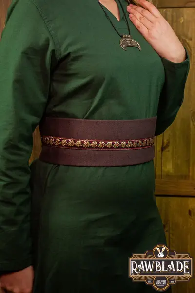 Jeanne stof bælte - Brune / røde roser - Celtic Webmerchant