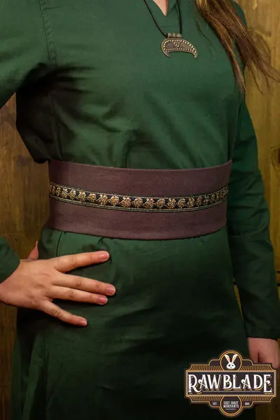 Ceinture en tissu Jeanne - Marron / roses vertes - Celtic Webmerchant