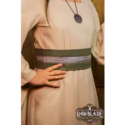 Jeanne fabric belt - White / silver - Celtic Webmerchant