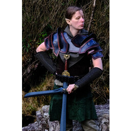 Læder skulder & nakke rustning, sort-brun - Celtic Webmerchant