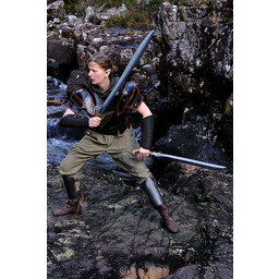 Læder skulder & nakke rustning, sort-brun - Celtic Webmerchant