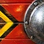 LARP sköld Tegn, röd, 70 cm - Celtic Webmerchant