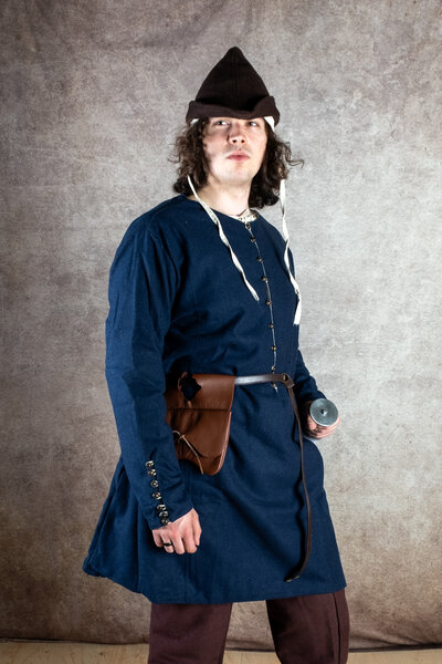 Cotehardie Rafael, lana, azul - Celtic Webmerchant