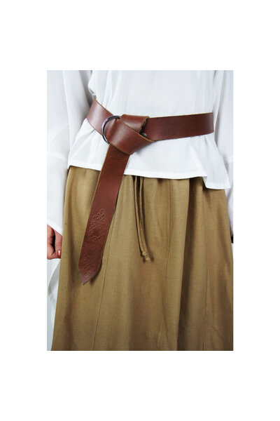 Ring belt with Celtic knot, brown - Celtic Webmerchant